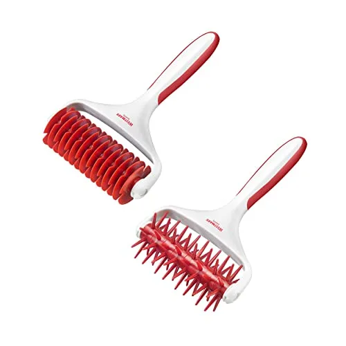 Westmark 1 Gitterroller, 19,5 cm + 1 Stipproller, 20 cm, Kunststoff, Weiß/Rot, 321822E6