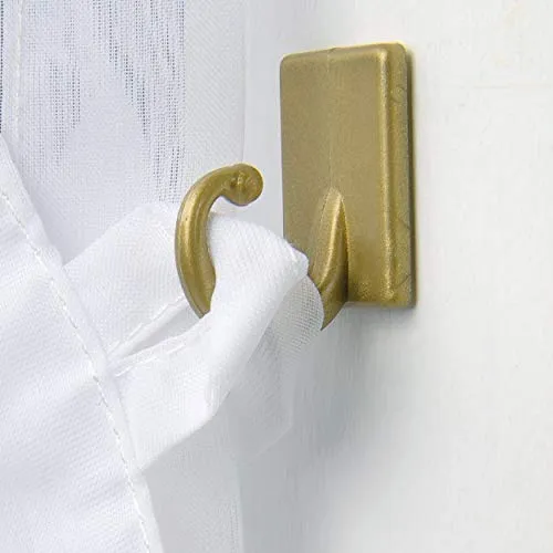 Bestlivings Raffhaken 2er Pack in Gold, Selbstklebehaken, Wandhalter selbstklebend, Klebehaken