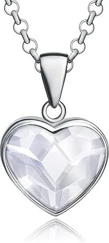 Damen Halskette Herz 925 Silber Swarovski® Kristall mit Geschenkverpackung