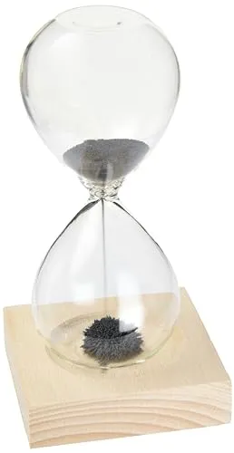 Produktbild Sanduhr mit magnetischem Sand, Höhe ca. 16 cm, Laufzeit 1 Minute, Holzsockel mit Magnet