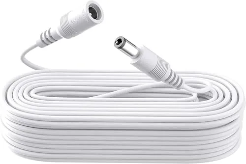 ANLINK 10M Stromverlängerungskabel, DC 12V Netzteil Verlängerungskabel 2.1mm x 5.5mm, kompatibel mit 12V DC Adapter Netzteil oder Ladegerät für CCTV Sicherheitskamera IP Kamera (weiß)