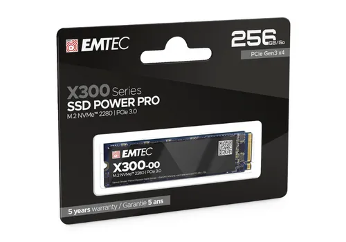 EMTEC 256GB SSD X300 Power M.2 NVMe - Interne SSD mit blitzschneller Lesegeschwindigkeit von 2500 MB/s, ideal für Gaming und kreative Anwendungen auf Laptop und PC.