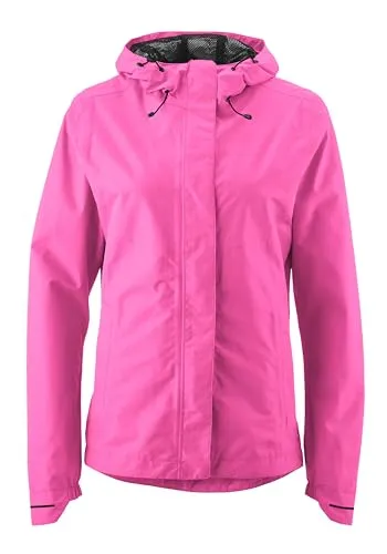 GONSO SAVE JACKET ESSENTIAL W - Herren Fahrradjacke - Fahrradbekleidung, wind- und wasserdichte Damen Regenjacke mit Kapuze in auffälligem neonpink, ideal für jede Wetterlage.
