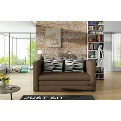 Mid.you Schlafsofa Braun, Textil 2-Sitzer für Kinder- & Jugendzimmer
