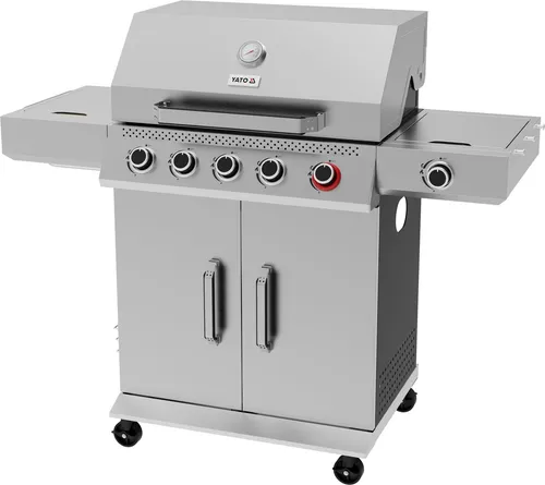Gasgrill 19kW mit 4+1 Brenner aus Edelstahl