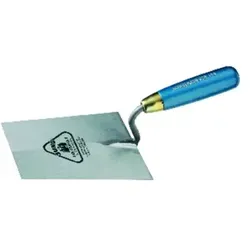 jung_henkelmann Tiroler Maurerkelle mit S-Hals, 180 mm - Maurerkelle mit sich verjüngender Spitze, aus robustem Carbonstahl für lange Lebensdauer und ergonomischen Schliff für ermüdungsfreies Arbeiten.