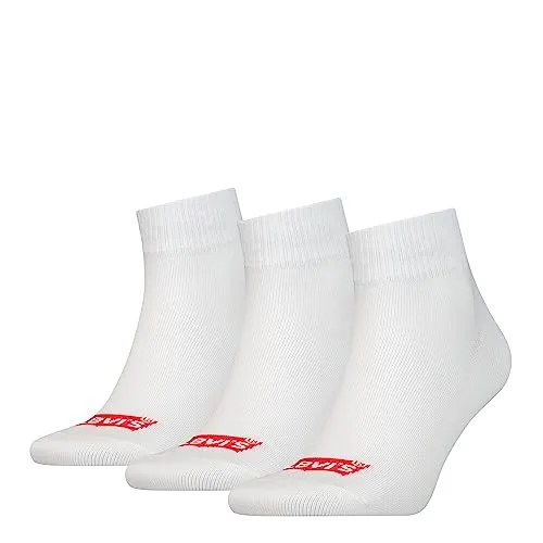 Levi's Unisex Quarter Socks, White, 43/46