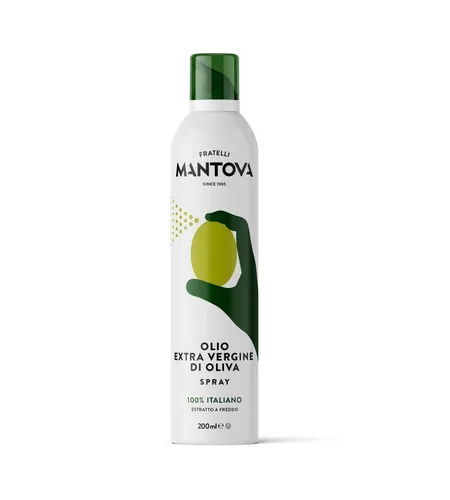 Fratelli Mantova Extra Natives Olivenöl Spray, 100% Italienisches Sprühöl 200ml - Speiseöl - Hochwertiges italienisches Olivenöl im praktischen Spray, ideal zum Verfeinern von Gerichten und für eine kalorienbewusste Zubereitung.