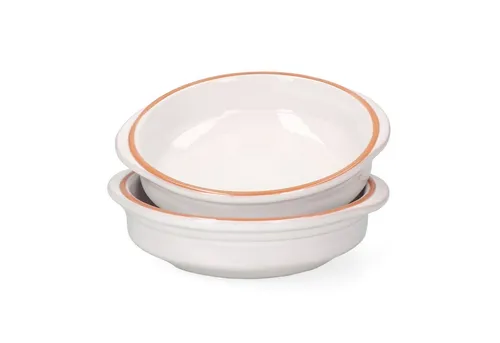 MamboCat Tapas-Schale 2er Set Cazuela WEISS Ton-Schale Ille Ø 16cm Größe M Mittelalter, Steingut