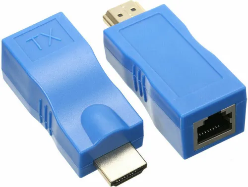 HDMI Extender Stecker LAN RJ45 Buchse Cat 5e/6 - Kabeladapter für 1080p und 4K, bietet hohe Signalübertragung ohne Qualitätsverlust bis zu 30 Meter. Ideal für TV, PC und Konsolen, einfach zu montieren.