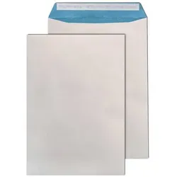 Versandtasche B4, haftklebend, 100 Stück, weiß/blau - Versandtaschen in B4, 140 g/m², extrem reißfest durch eingearbeitete Nylonfäden und haftklebend für zuverlässigen Versand.