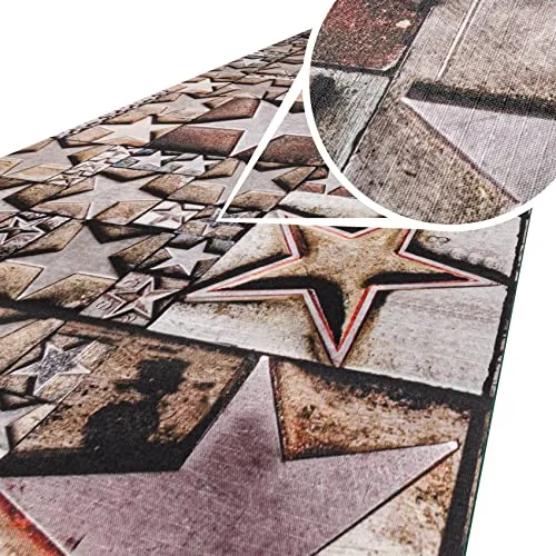 ANRO Küchenteppich Küchenläufer Teppich Läufer Küche abwischbar rutschfest Design Star 100 x 52cm