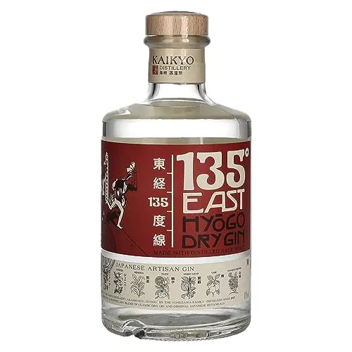 135° EAST Hyōgo Dry Gin 42% Vol. 0,7l - Premium Gin mit 8 sorgfältig ausgewählten Botanicals, darunter Yuzu und Sansho-Pfeffer, für ein einzigartiges Geschmackserlebnis. Ideal für Cocktails oder pur.