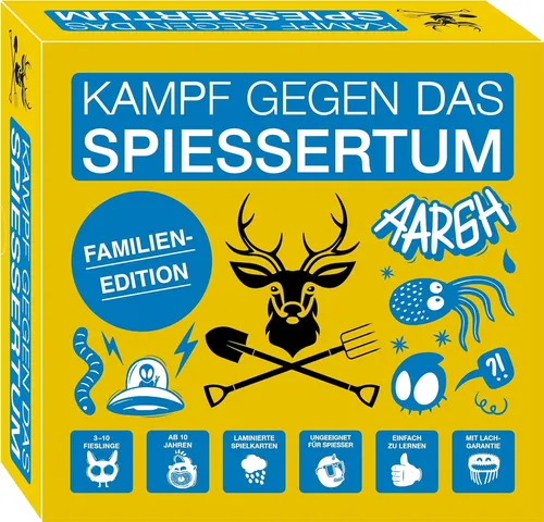 KAMPFHUMMEL Kampf gegen das Spiessertum - Kartenspiel für 3-10 Spieler, schnell gelernt und ideal als Geschenk für Kinder und Erwachsene