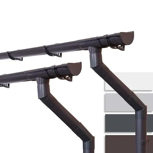 INEFA Dachrinnen Set Gartenhaus 100mm, 7m Dunkelbraun in braun von INEFA