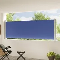 vidaXL Ausziehbare Seitenmarkise 117x600cm in blau von vidaXL