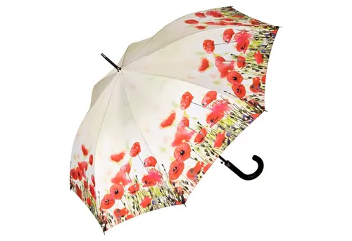VON LILIENFELD Regenschirm Mohnblumen Auf-Automatik - Stockschirme mit floralem Design, stabil und windsicher – ideal für modebewusste Damen, die auch bei Regen stilvoll bleiben möchten.