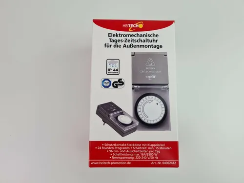 Elektronische Tages Zeitschaltuhr für Außen Zeitschaltuhr mit Federdeckel IP44 !