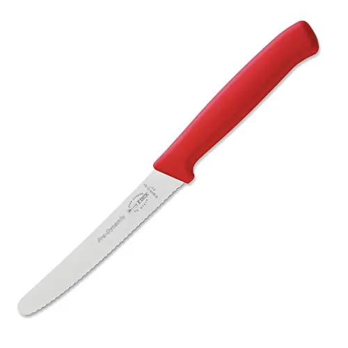 F. DICK ProDynamic Allzweckmesser mit Wellenschliff (Küchenmesser rot, Klingenlänge 11 cm, Universalmesser, Klinge X55CrMo14 Stahl, Härte 56° HRC) 85015112-03