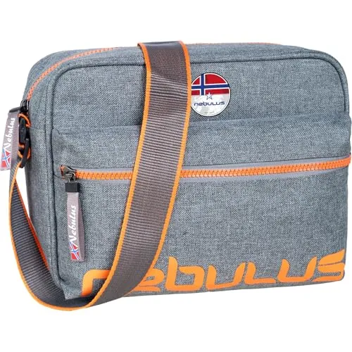 Nebulus Unisex Tasche OHIO, Umhängetasche, Crossbody-Bag, Messengertasche, grau-orange - OS