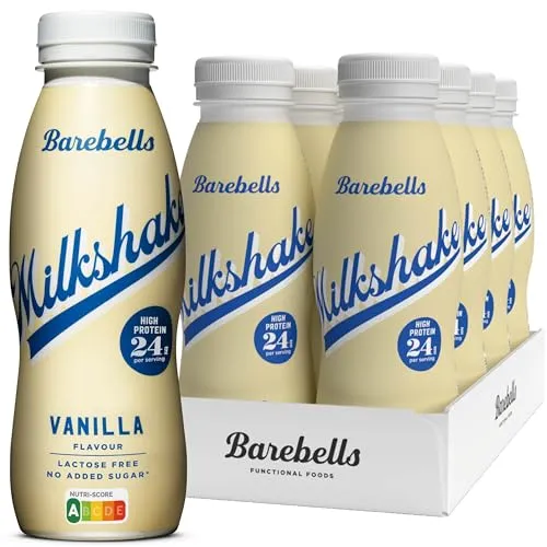 Barebells Protein Milkshakes Vanilla 8x330ml - Gewichtsmanagement Shakes mit 26 g Protein pro Portion, ideal für ein energiereiches Frühstück oder Snack mit weniger als 200 Kalorien und weniger als 1 g Zucker.
