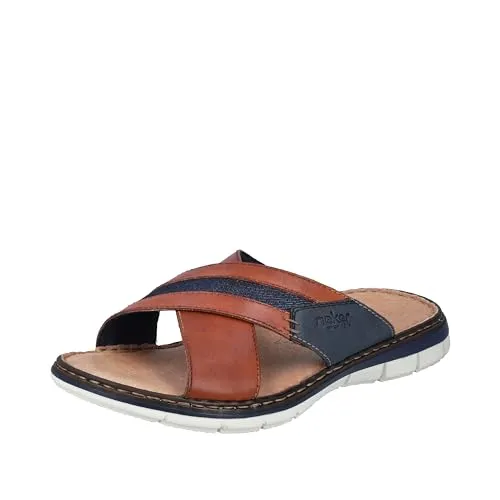 RIEKER Pantolette in Cognac-Denim, Gr. 40 von Rieker