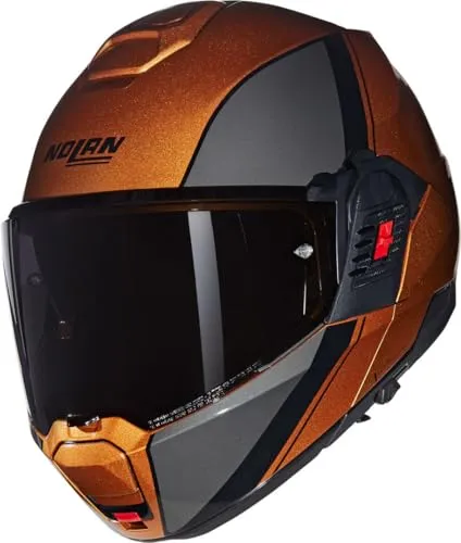 NOLAN Motorradhelm N120-1 Klapphelm mit braunem Visier, Größe S (56) - Motorradhelm, klappbar mit getöntem Visier für besten Schutz und Sicht. Ideal für Motorradfahrer, die Komfort und Sicherheit schätzen.