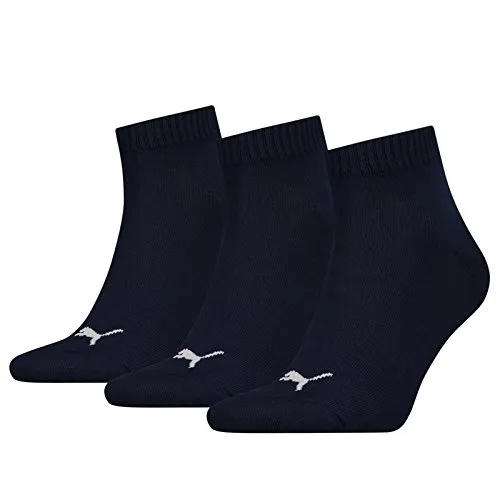 PUMA Unisex Plain 3P Quarter Socke, Blau (Navy), 35-38, 3er Pack