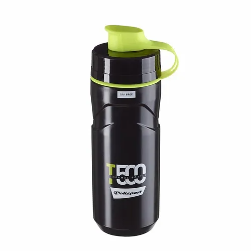 Thermosflasche POLISPORT T500 schwarz/Limettengrün 500/650ml