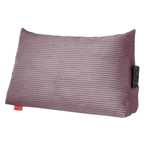 Sleepling Rückenkissen Cord Optik, 70 cm - Bücherkissen in eleganter Cord Optik, ideal als Lesekissen oder Rückenkissen mit abnehmbarem, waschbarem Bezug und praktischem Seitenfach für Lesebrille oder Fernbedienung.