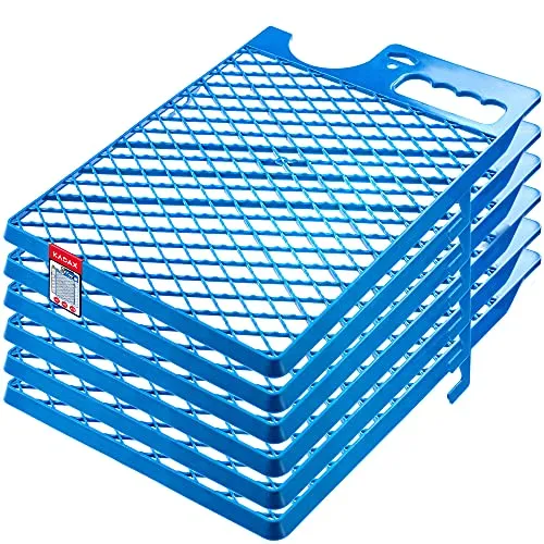 KADAX Abstreifgitter, 39 x 28 cm, Farbgitter aus Kunststoff, großes Malergitter für Farbe, Malerzubehör, Abstreichgitter, Abtropfgitter, Malerwerkzeug, Farbabstreifer (6, blau)