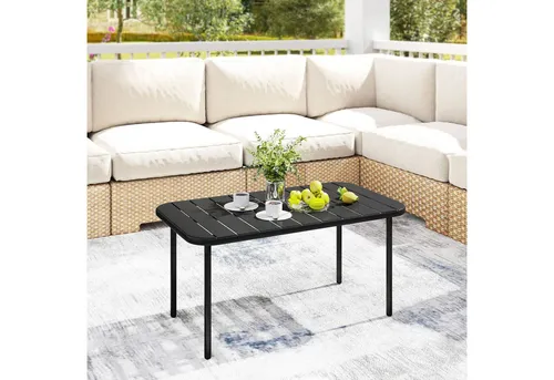 Outsunny Beistelltisch Balkontisch aus Stahl wetterfest 90x50x43 cm Schwarz