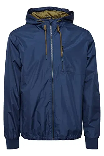 Blend 20715265 Herren Windbreaker - Übergangsjacke in Dress Blues - Funktionsjacke mit Kapuze und elastischen Bündchen, ideal für jede Jahreszeit, hält dich trocken bei leichtem Regen und bietet vielseitige Kombinationsmöglichkeiten.