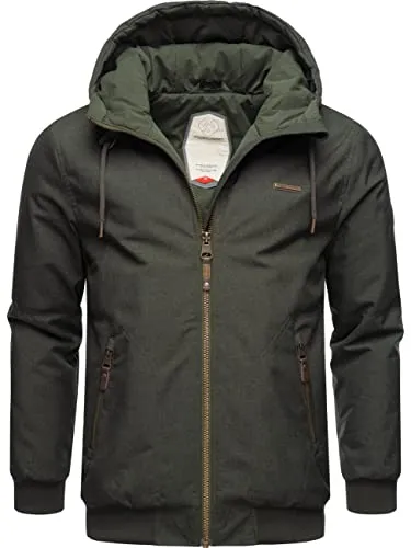 Ragwear Herren Winterjacke Stewie Dark Olive, Gr. M - Funktionsjacke für Herren, wasserdicht und atmungsaktiv, ideal für kalte Jahreszeiten mit hoher Wassersäule von 11.000 mm und stylischem Design.