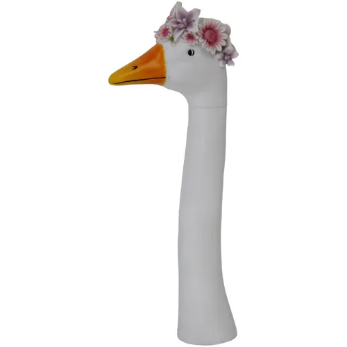 Dekofigur Blumen-Gänsekopf 38 x 13 cm weiß orange in orange von FD