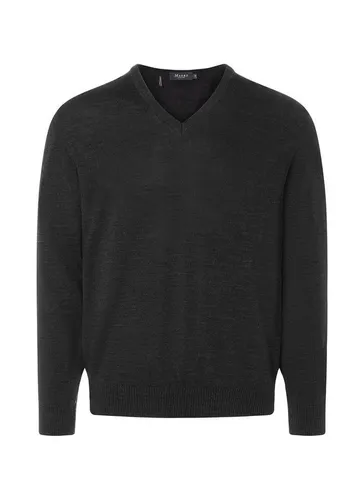Maerz Herren 490400 Pullover, Grau (591), 48 EU - Pullover für Herren aus 100 % Merinowolle mit V-Ausschnitt, maschinenwaschbar und pflegeleicht – ideal für sportliche und klassische Outfits.