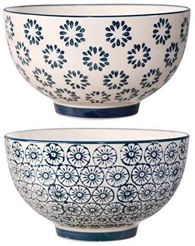 Bloomingville Set aus 2 Kristina Schüsseln in blau von Bloomingville