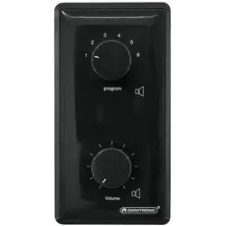 OMNITRONIC ELA-LS-Regler/Prog-Wähler 45W mono sw - Einbau-Lautstärkesteller und Programmwähler für 100-V-Audiotechnik mit 6 Signalquellen. Hergestellt von Omnitronic, bekannt für hochwertige Audiotechnik seit 1979.