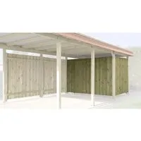 Geräteraum weka für Carports 288x199 cm - Kesseldruckimprägniert, wetterfest und ideal für die sichere Aufbewahrung von Gartengeräten und Zubehör.