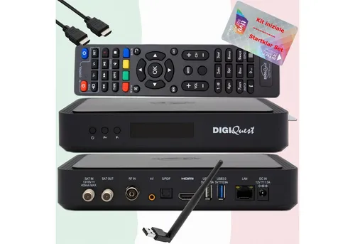 DIGIQuest TiVuSat Karte 4K + Q80 Sat-Receiver mit Wifi - TV-Receiver mit aktivierter TiVuSat 4K UHD Karte, inklusive Wifi Stick und HDMI-Kabel für erstklassigen Empfang und einfache Installation.