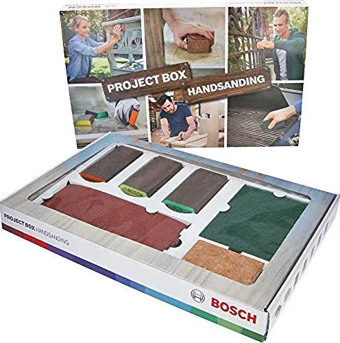 Bosch Accessories 15tlg. Projektbox Set (für Holz, Farbe und Metall, Zubehör für Schleifprojekte)