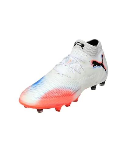 Puma FUTURE 8 ULTIMATE AG - Weiße High-Performance Fußballschuhe - Fußballschuhe für Kunstrasen mit flexiblem FUZIONFIT360+ Obermaterial für individuelle Passform und optimalen Halt. AG-Außensohle für hohe Traktion und Stabilität bei jedem Spiel.