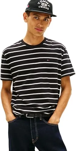 Tommy Jeans T-Shirt TJM REGULAR STRIPE in Schwarz XXL