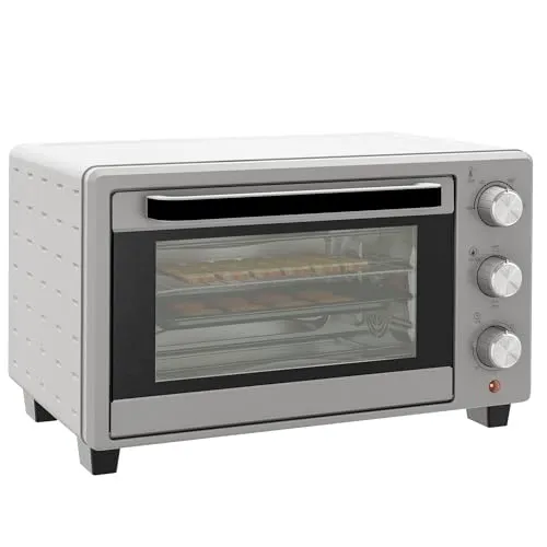 Mini Backofen 21L - Kompakter Pizza-Ofen mit Grillrost - Mini-Backofen mit 21L Volumen, ideal für kleine Küchen. Inklusive Backblech und Krümmelblech für einfaches Reinigen.