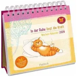 Wochenkalender 2026: Om-Katze: In der Ruhe liegt die Kraft