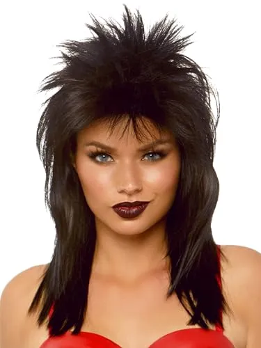 LegAvenue Rockstar Perücken für Verkleidung Black One Size