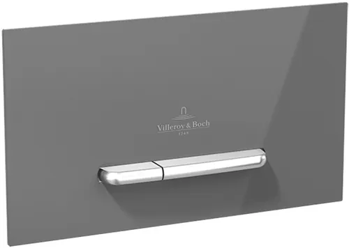 Villeroy & Boch ViConnect WC-Betätigungsplatte - 2-Mengen-Spülung in Glass Glossy Grey - Für Installation, elegante Betätigungsplatte in modernem Design mit 2-Mengen-Spülung für effizienten Wasserverbrauch.