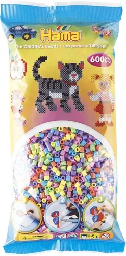 HAMA BÜGELPERLEN 6000 STÜCK PASTELL FARBEN GEMISCHT