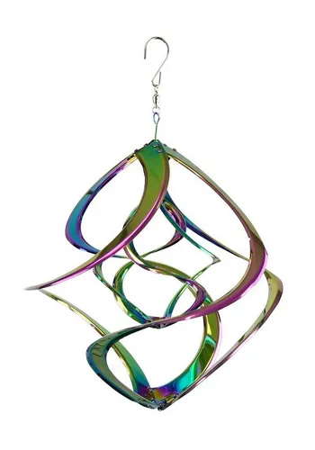 le petit Windspiel doppel Hurrikan - Edelstahl Wind Dancer 44 cm - Wetterfestes Deko-Windspiel aus handgefertigtem, poliertem Edelstahl. Es erzeugt beruhigende optische Effekte und ist ideal für den Innen- und Außenbereich.