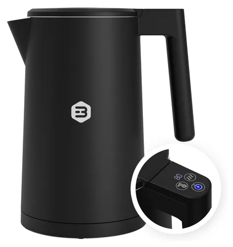 Balter Edelstahl Wasserkocher WK-5 mit Temperatureinstellung - Wasserkocher mit präziser Temperatureinstellung von 40°C bis 100°C, Doppelwand-Design für lange Warmhaltung und angenehme Kühlung, BPA-frei für Ihre Gesundheit.
